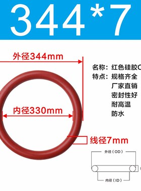 硅胶O型圈内径286/290/295/300/307/308/315/316/320/325/330*7