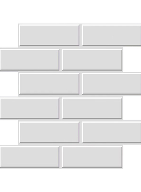 白色3D立体墙贴自粘厨房防油贴纸仿E瓷砖卫生间防水背景墙装饰翻