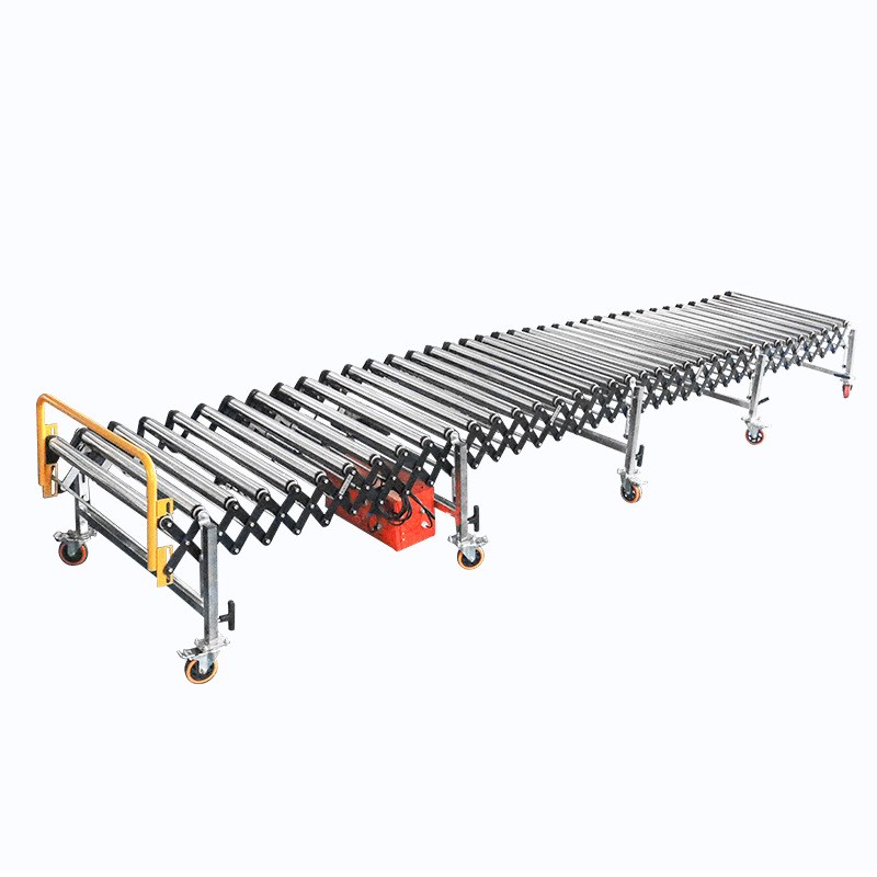 工厂动力滚筒输送机伸缩线物流快递输送J线生产流水线伸缩滚筒线