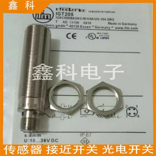 易福门IGcC248全金属电感式接近开关IGK3005-BPKG/AM/US-104传感