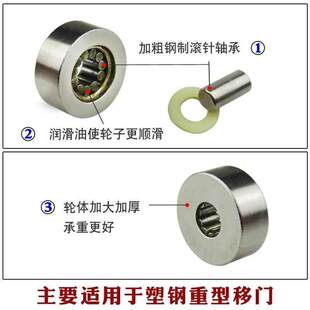 极速门窗滑轮 塑钢窗户轮子 轨道滚针轮 移门推拉窗W88加重型门轮