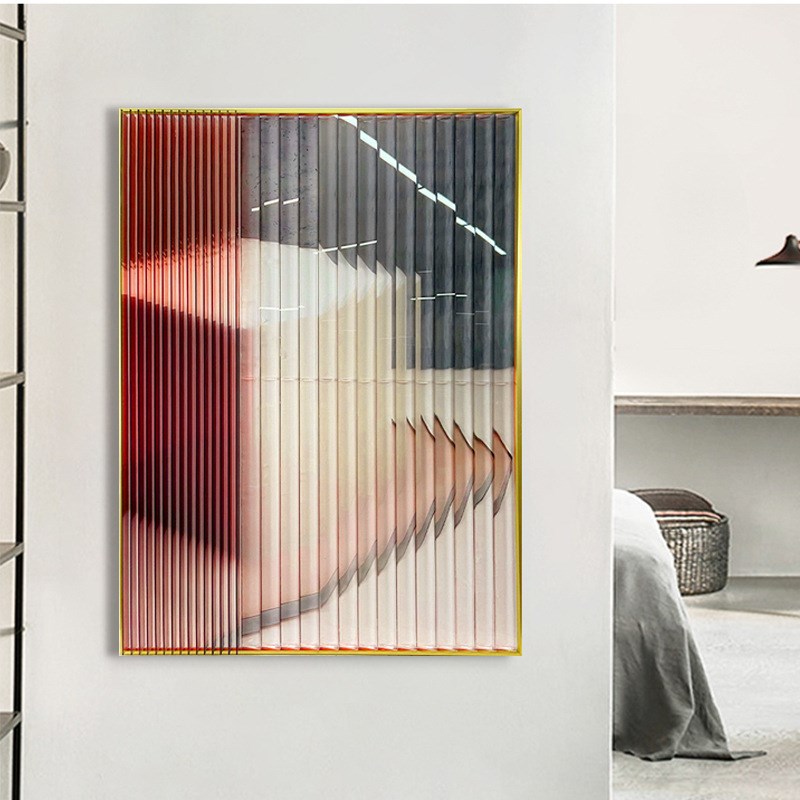 亚克力3d立体插片实物画现代简约轻奢客厅装饰画卧U室样板房装置