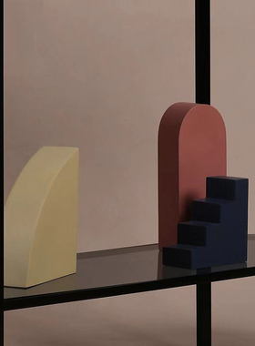 ins北欧几何树脂摆件家居创意模型客厅酒柜桌Q面摆设软装饰工艺品