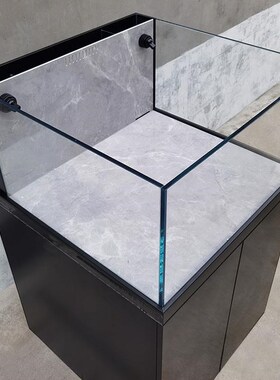 方形溪流缸鱼缸全G套岩板60方缸底滤水工M业风鸭侧溢流兰寿缸定制