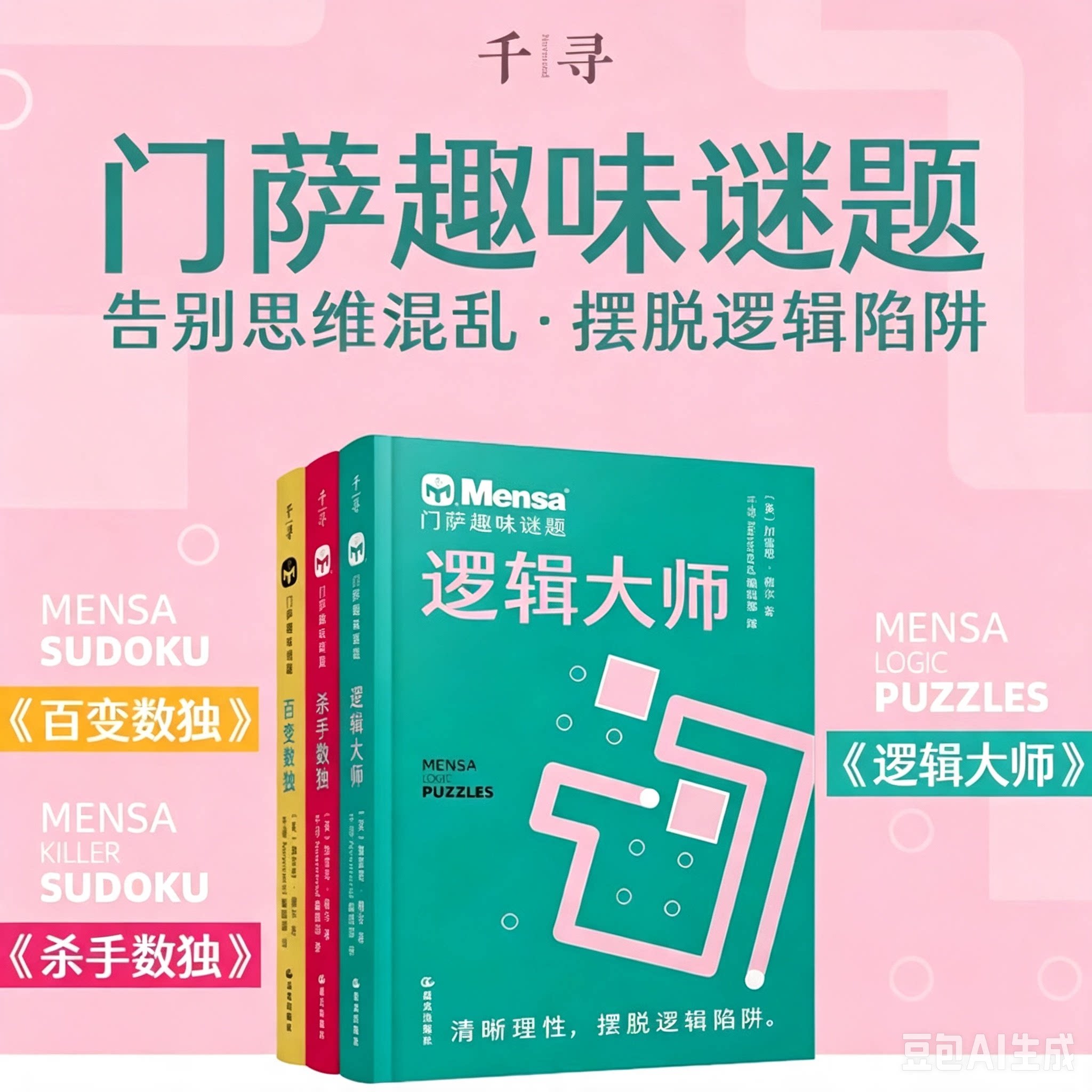 门萨趣味谜题全3册 逻辑大师 + 百变数独 + 杀手数独 Mensa 门萨思维谜题 青少年逻辑思维训练益智游戏书籍图片