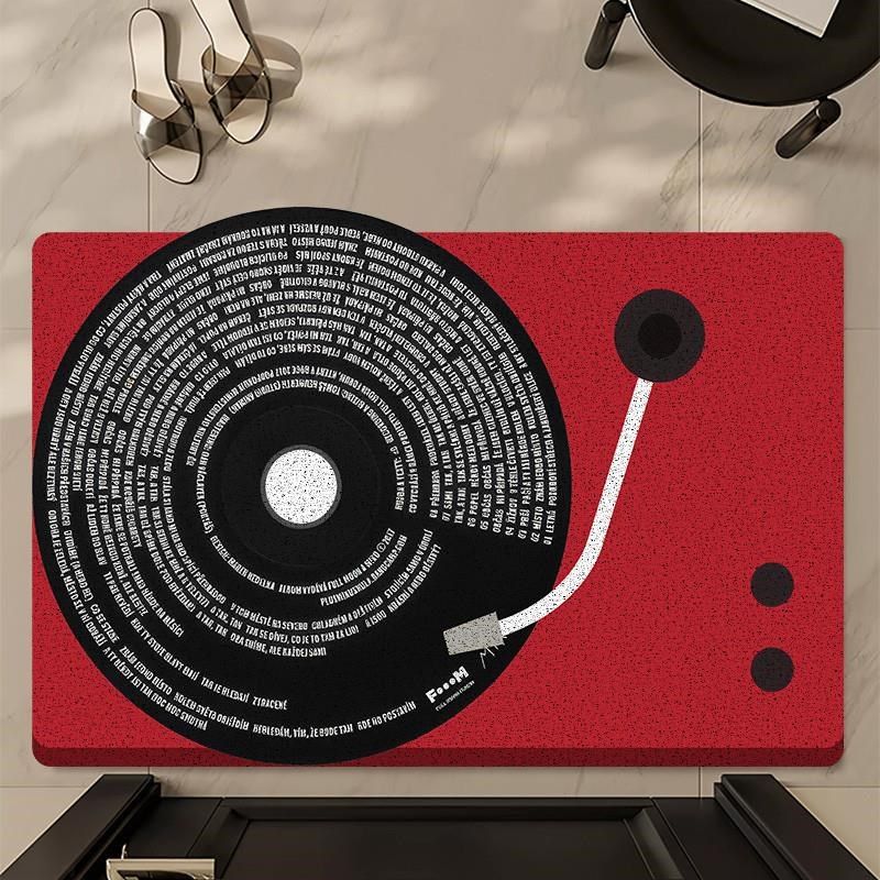 复古唱片机进门地垫入户门防滑蹭泥脚垫I家用玄关大门口地毯可定,居家布艺,入户地垫,淘宝优惠券,粉丝福利购,淘宝优惠卷