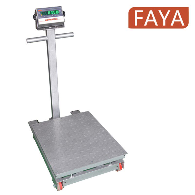 可移动电子磅秤 带轮子电子称飞亚电子台秤500kg 10T00公斤1吨地