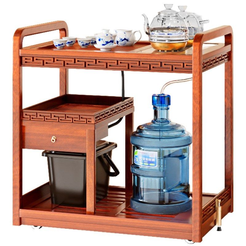 金灶KW-6e000组合式木雕移动茶车茶盘全自动一体茶台茶具套装家用