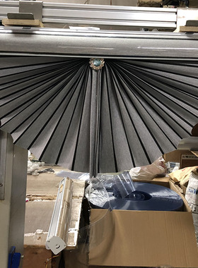 纯色遮光窗d帘 浅灰色扇形卷帘 拉帘升降窗帘Q卧室书房阳台扇形卷