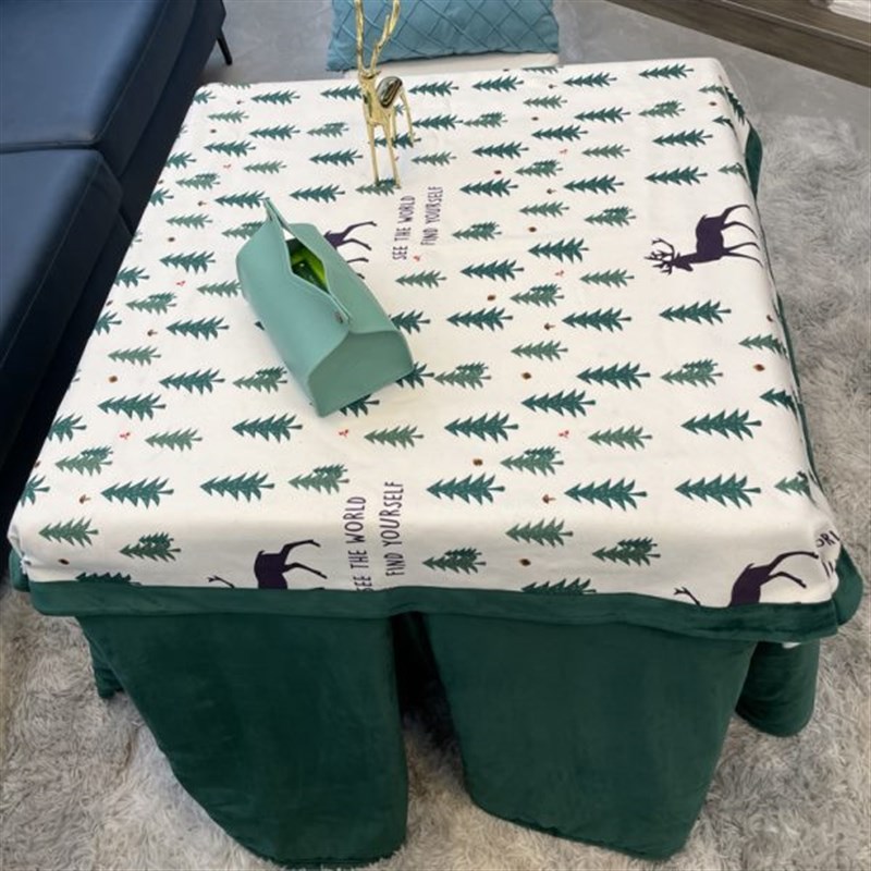 罩冬暖圣a诞树加厚桌简约电罩烤火炉正方形桌布被子套北欧炉新款