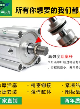 亿云气动薄型气f缸CDQ2A100-35/40/45/50/75/100DM/DCM/DMZ/DCMZ