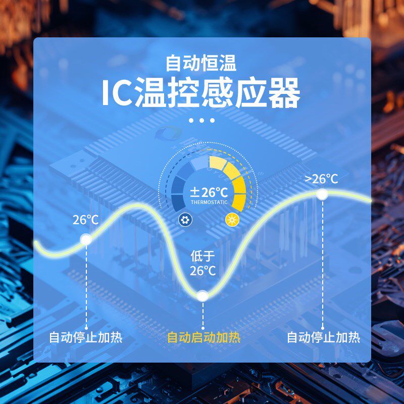 迷你小鱼缸加热棒自动恒温保温石英电热器小型专用乌X龟冬天加温