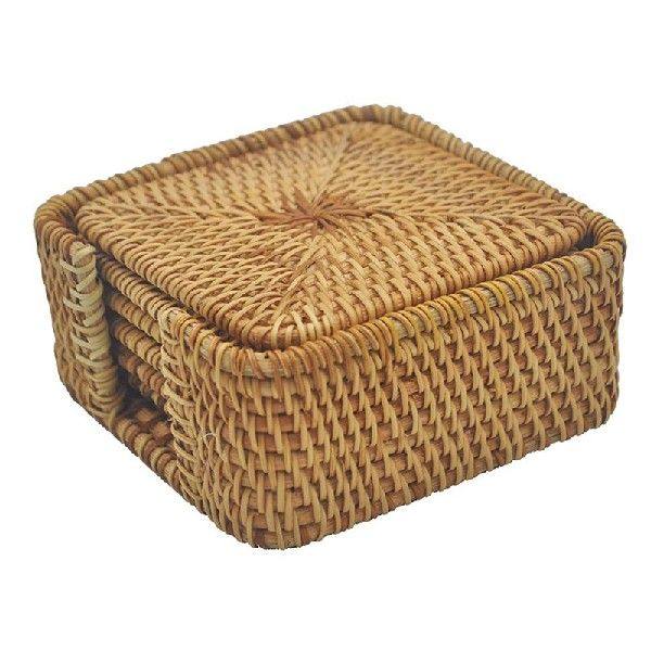 速发Square Rattan Coasters,Cup Base Plates &O Dishes Insulat
