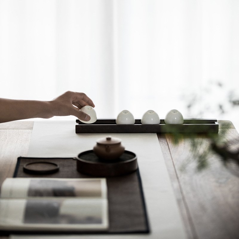 黑檀木杯架 茶杯沥水架茶具收纳架M笔架搁架茶具镇尺镇纸