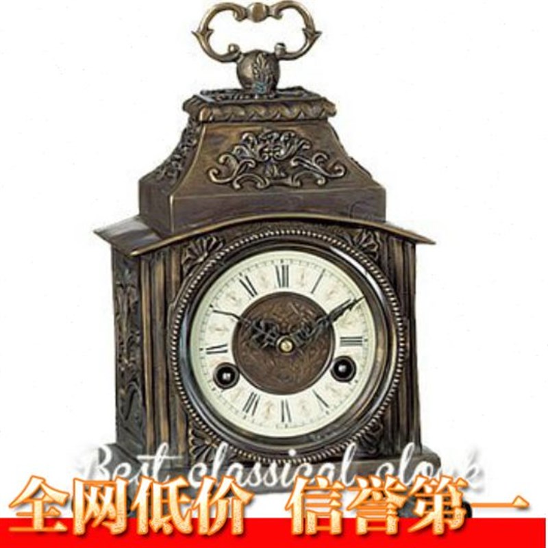 钟表 机械纯铜小k座钟 古典把玩钟 彷古董老式台钟 电影道具 彷古