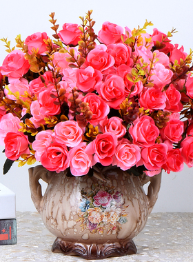 极速Artificial rose bouquet suit plastiIc flowers fake flowe