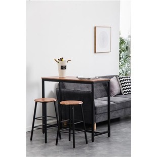 PVC Wood Grain Simple Bar Table TounHd Bar Stool (One Table