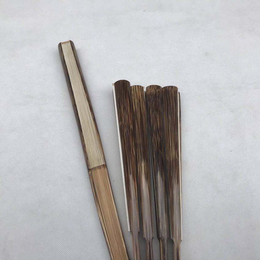 宣纸工艺品 桃丝竹宣纸折扇子【 棕竹扇 】熟N宣9.5寸 高品质