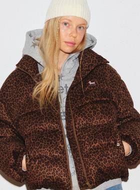 demi et demi×ROSYDOEDIAN赵露思联名豹纹95%白鹅绒羽绒服外套