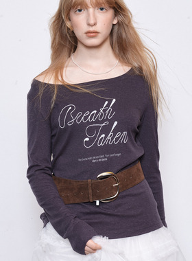 demi et demi【赵露思同款】字母印花圆领长袖T恤