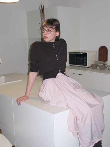 咖色针织上衣demietdemi开衫