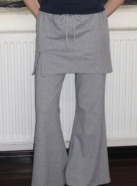 demi et demi500 Day of Summer斜纹棉抽绳假两微喇拉链式裙裤