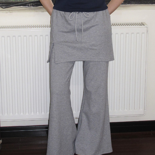 demi et demi500 Day of Summer斜纹棉抽绳假两微喇拉链式裙裤