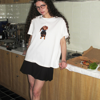 demi et demi【赵露思同款/徐若晗/徐凯鑫】纯棉小狗印花T恤