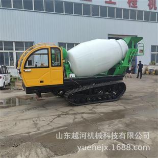自制履带混凝土搅拌车越河沼泽地越野自上料履带水泥搅拌罐车