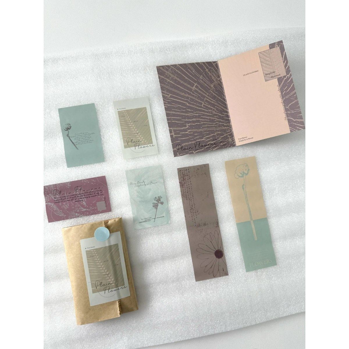 「Plain Flowers 素色花卉」独家｜新中式｜现货｜折页卡头封口贴