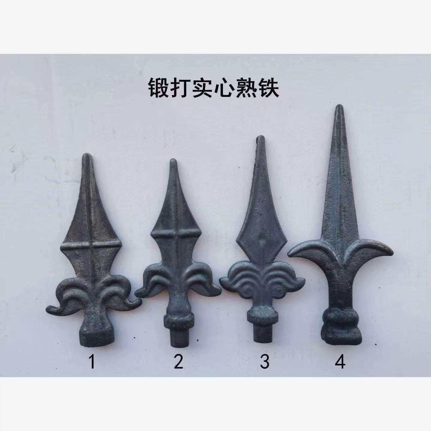 铁艺配件锻打枪头大门实心尖头熟铁矛头围栏杆矛尖装饰枪尖10个装