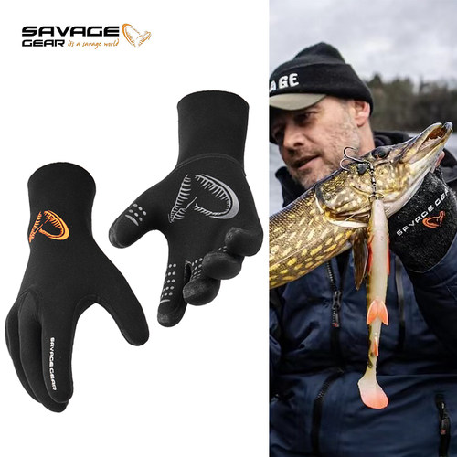 Savage Gear3.5MM浮潜手套保暖防刮成人男女防滑耐磨海钓潜水手套