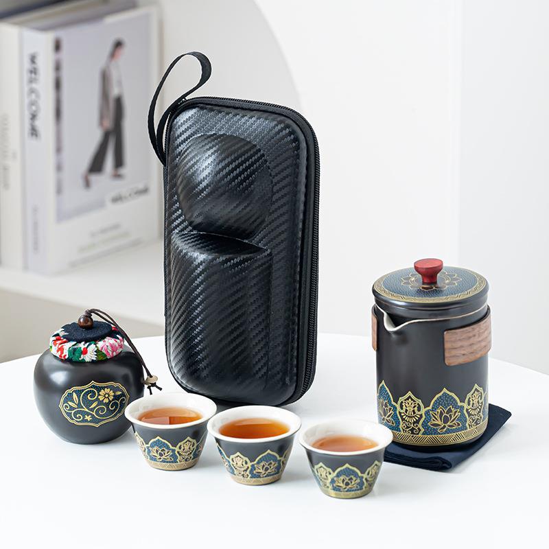 功夫茶具套装新款旅行茶便携式全套户外具快客杯节品日商务礼logo