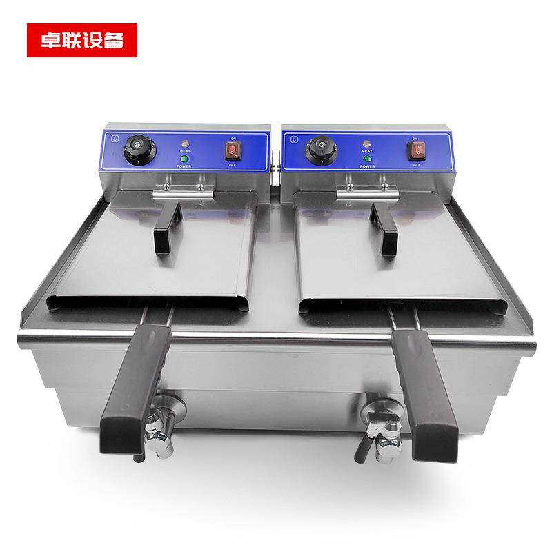 油炸锅162V双缸电炸炉炸薯条油炸炉不锈钢台式鸡排加工设备电炸炉,厨房电器,其他商用厨电,淘宝优惠券,粉丝福利购,淘宝优惠卷