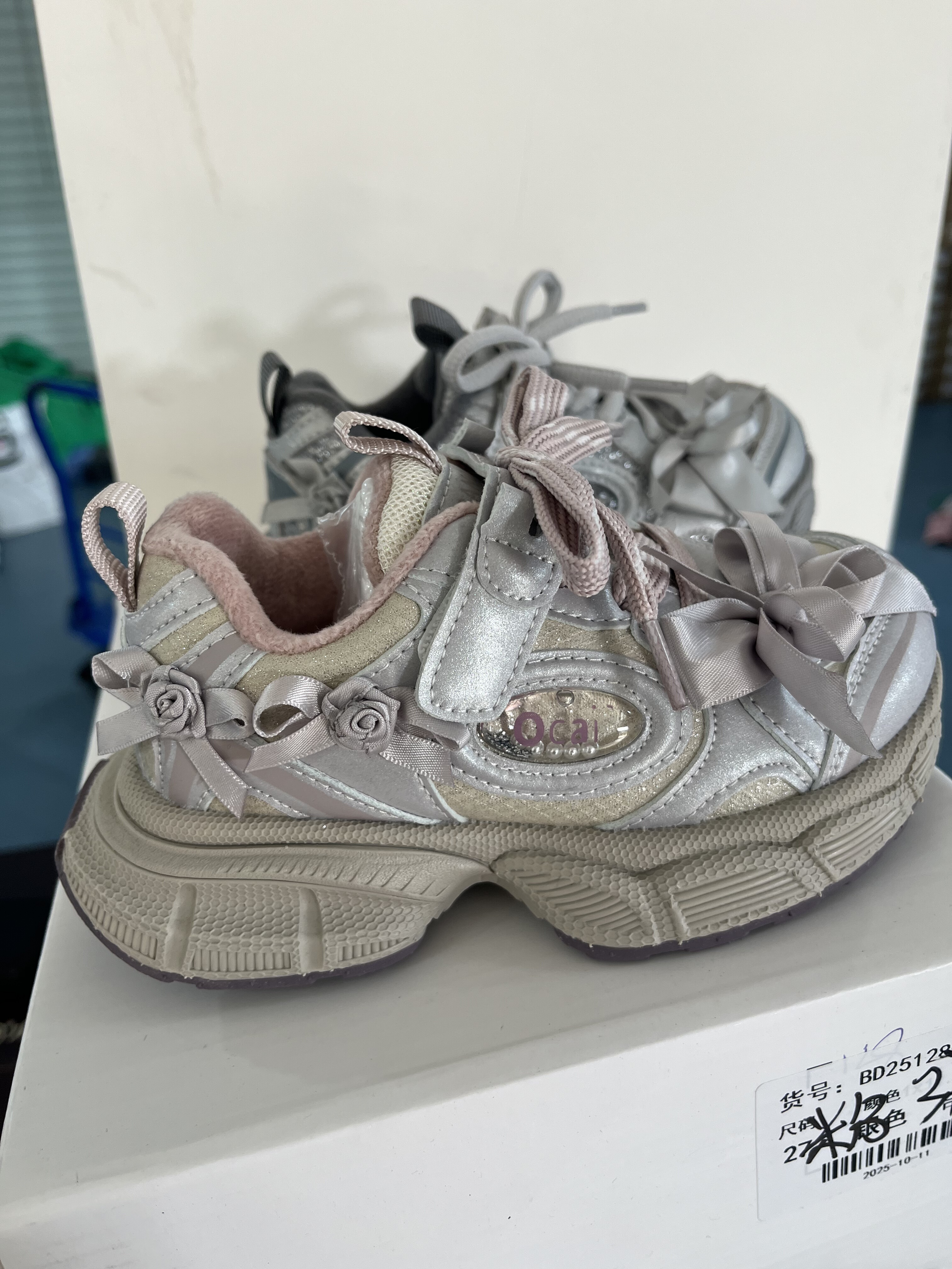 25年新款加绒女童老爹鞋运动鞋