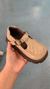 小时代儿童勃肯鞋韩国秋冬复古小皮鞋男童英伦风豆豆鞋女童23-33