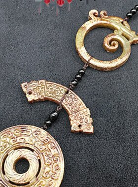 玉佩挂件仿古风铃玉器古玩和田玉玉龙佩拍摄腰玉璜玉佩套影视组合