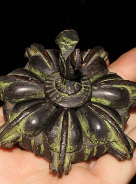 古董台绘青盒尼泊尔怀旧纯铜收藏装饰摆件铜蜡收藏彩摆件复古古玩