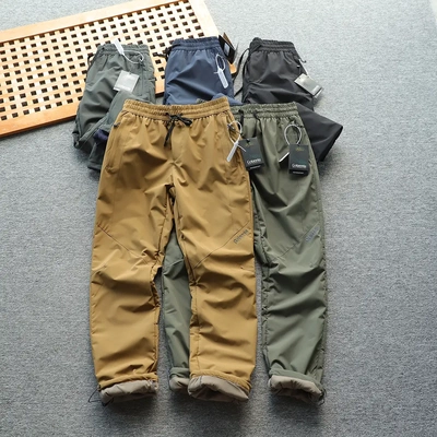 俄单 户外男士防风防泼水 双层加绒加厚防风机能裤休闲裤直筒裤