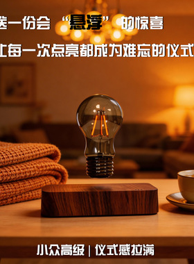 创意磁悬浮灯泡发光桌面摆件桌搭黑科技旋转亮光漂浮送孩子礼物