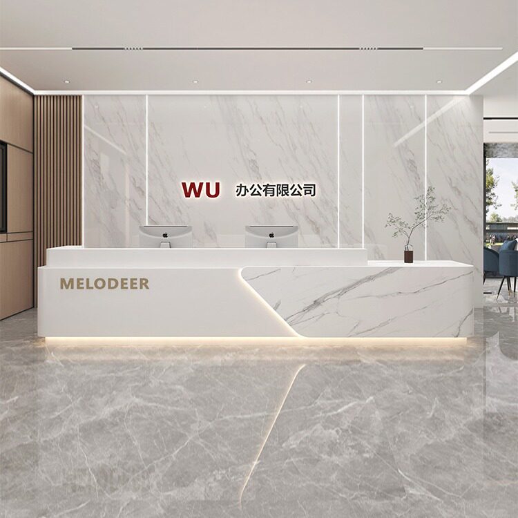 现代简约烤漆前台接待柜公司酒店大堂接待台服装美容院吧台收银台