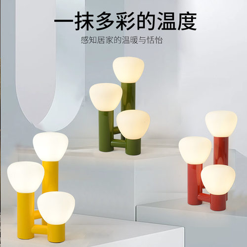 火柴床头简约卧室玻璃氛围灯现代ins少女轻奢儿童房装饰小夜灯