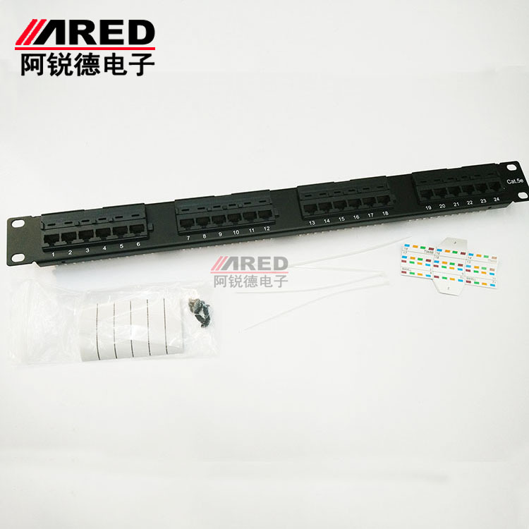 安普款24口五类配线架 CAT5E 超五类24口网络配线架过测试