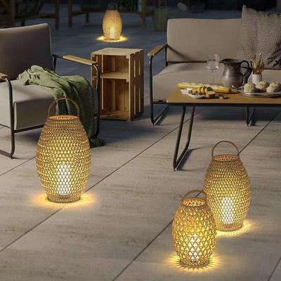 别墅庭院花园氛围手提防水编织落地灯户外太阳能草坪露台灯