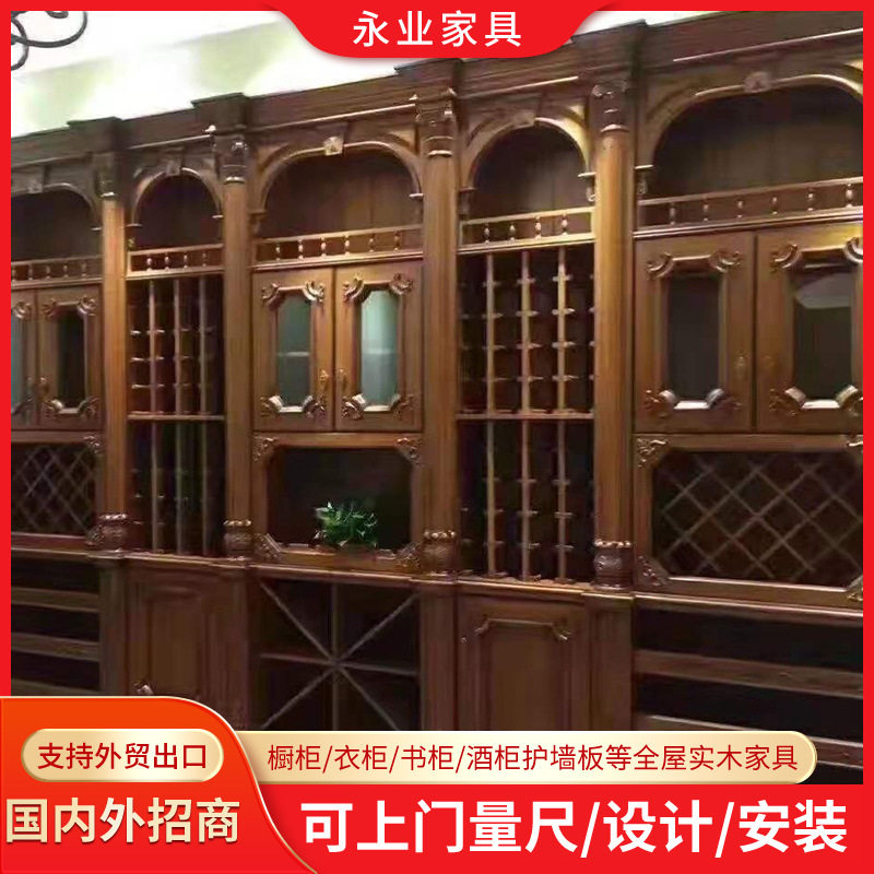 美式客厅墙角多功能储物柜