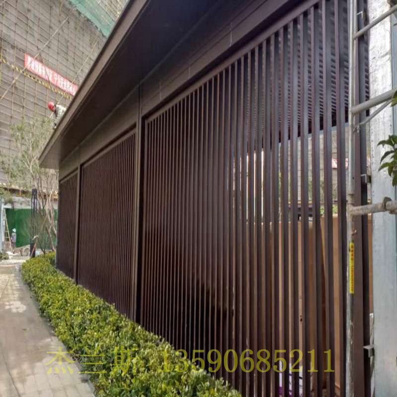 铝板冲孔铝单板制作厂家 价格弧形木纹铝方通 杰兰斯 沿街铝花格