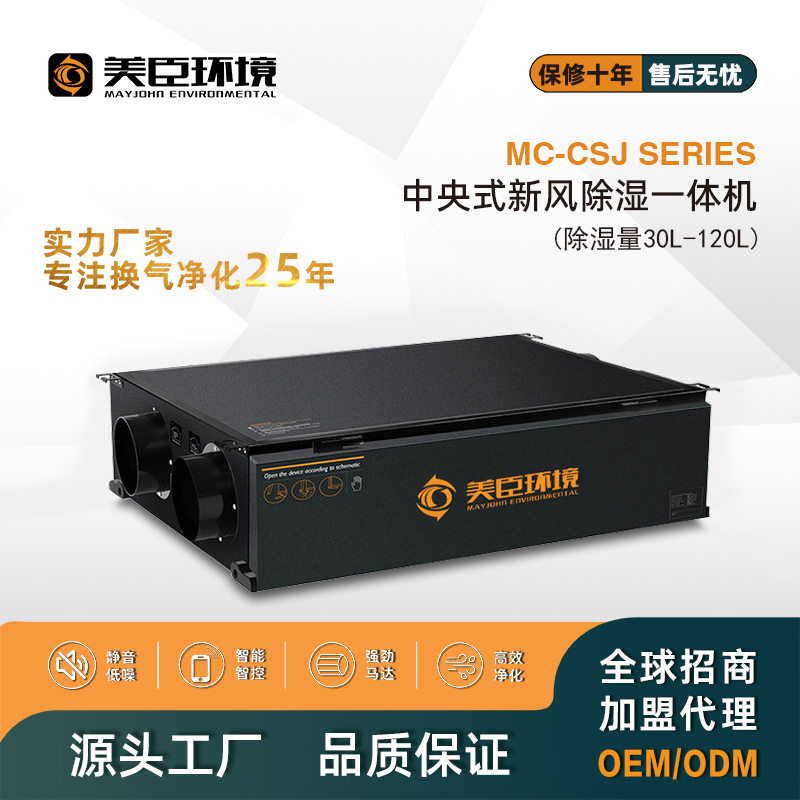 新风除湿一体机别墅地下室净化新风系统防潮室外户外排烟吊顶风机图片