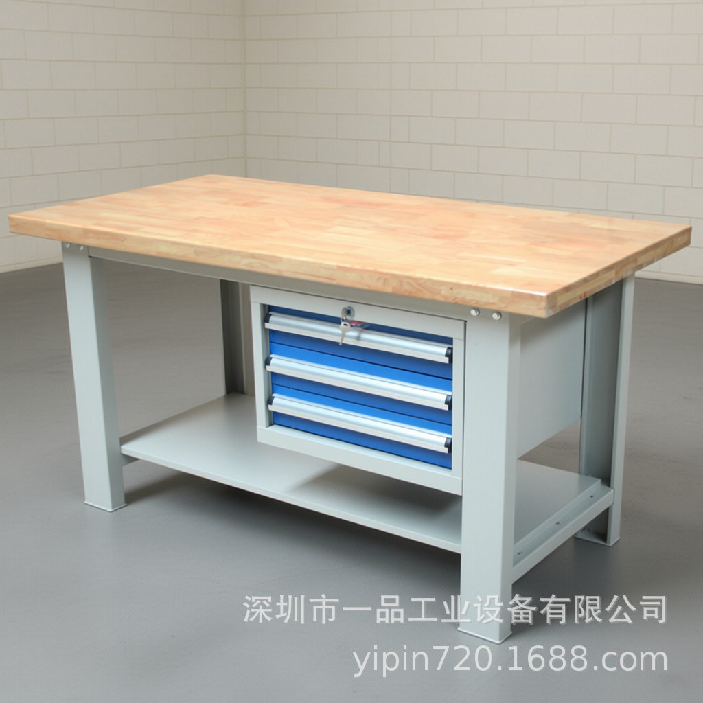 一品榉木重型加厚钳工台50车间实木桌子工作台维修操作装配打包台