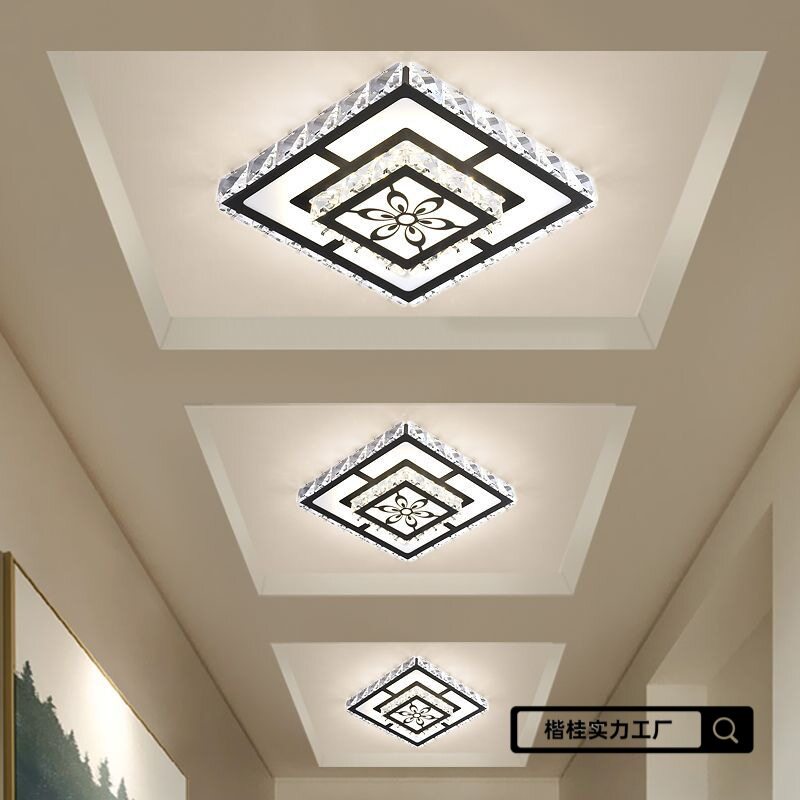 简约现代水晶创意玄关过道筒灯
