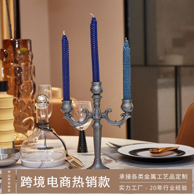 复古婚礼专用创意金属烛台摆件婚庆酒店家居烛光晚餐烛台道具饰品